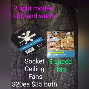 Socket ceiling fans